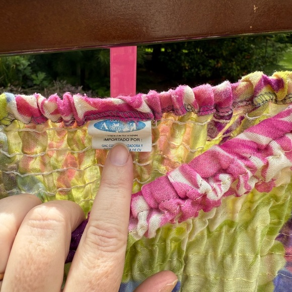 Blue and Red Smocked Tiered Maxi Jumpsuit - Picture 4 of 4